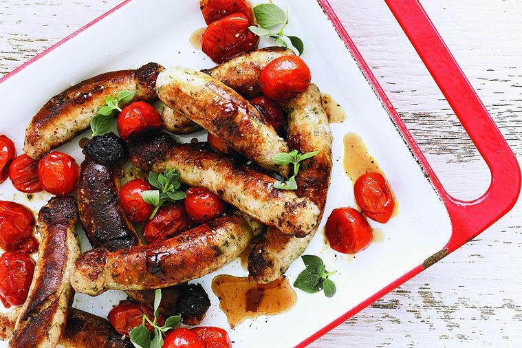 Sausages with Potato Rosti Bake