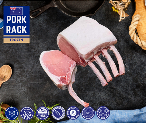 FROZEN - Murray Valley Rack of Pork (Rindless), 2.1 -2.5kg