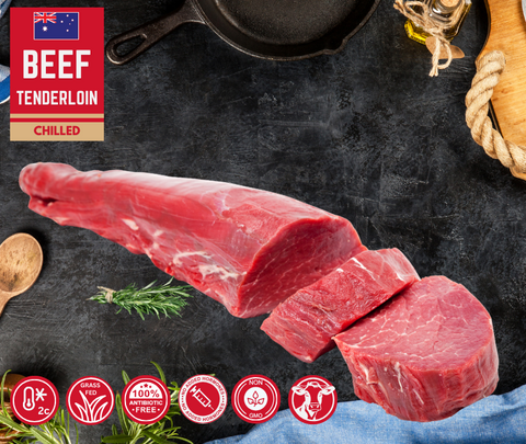 CHILLED: Premium Tenderloin Beef approx. 2.1kg - 2.4kg