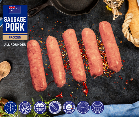 Frozen - Pure Pork All Day All Rounder Sausage, Approx 500g Pack