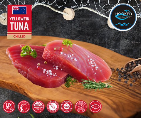 CHILLED: Yellowfin Tuna Fillets Approx 2 x 230 - 260g each (arrives 22/10)