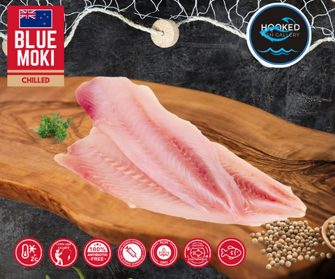 CHILLED NZ Blue Moki Fillets 2 × 180g to 200g for Two Fillets