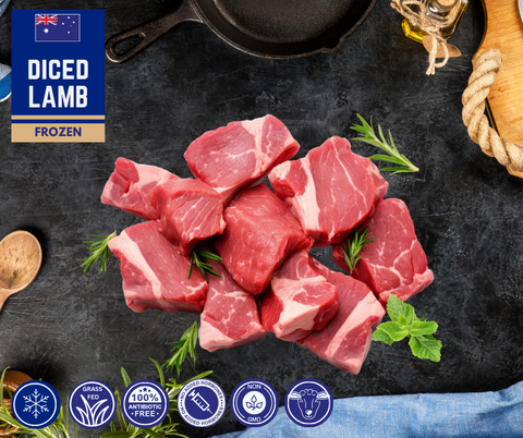 FROZEN - Diced Lamb, 1kg pack