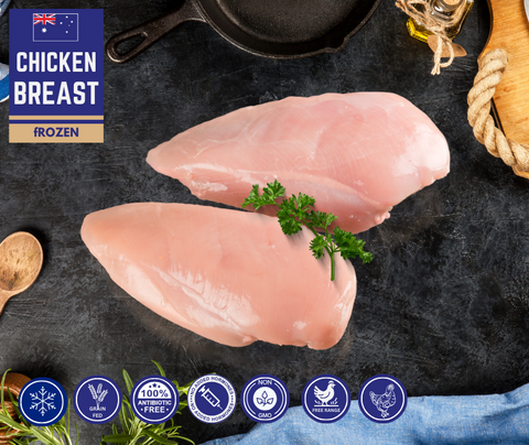 FROZEN - Free Range Chicken Breast, 2 x 700-900gm