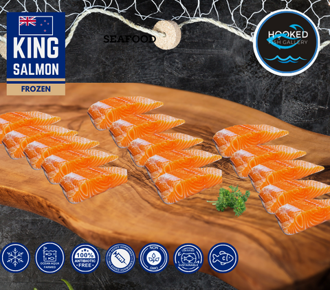 FROZEN - New Zealand 3 Packs x of Portioned 5 Salmon Fillets 150 - 190g each