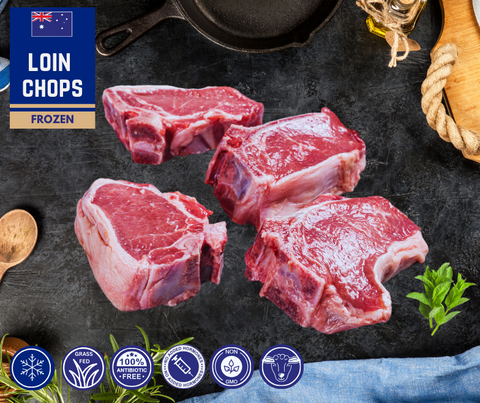 FROZEN: Lamb Loin Chops, 4 x 80-100gm